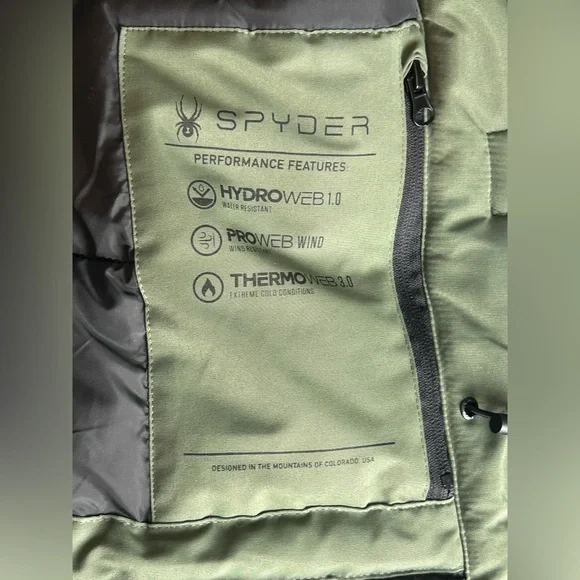 Spyder Women's Olive Hooded Puffer Coat - Picture 13 of 16